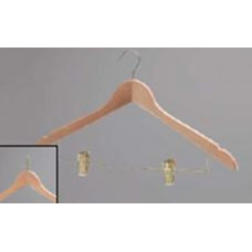TSS Wooden Hanger (with Skirt Clip)